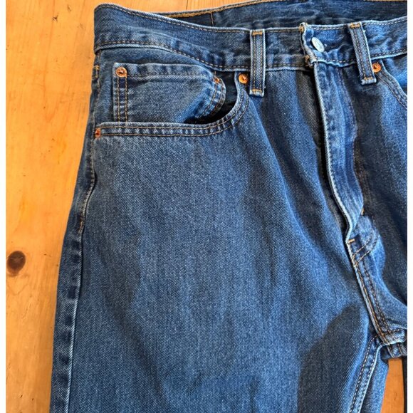 Levi’s 505 Regular Fit Straight Leg Jeans W34 L32 Zip Fly Blue - Picture 8 of 8